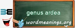 WordMeaning blackboard for genus ardea